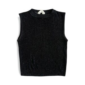 Black glittery rib knit top sweater vest by Primark size M